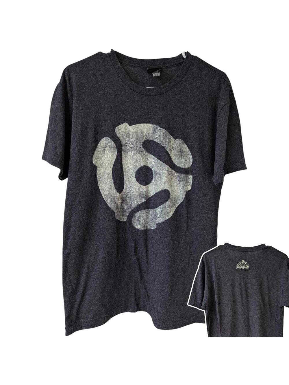 Rock & Roll Hall of Fame Shirt Medium Heather Black Tri-Blend Graphic Tee Ohio